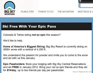 big sky epic offer